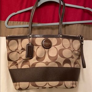 Authentic Coach Signature Stripe purse